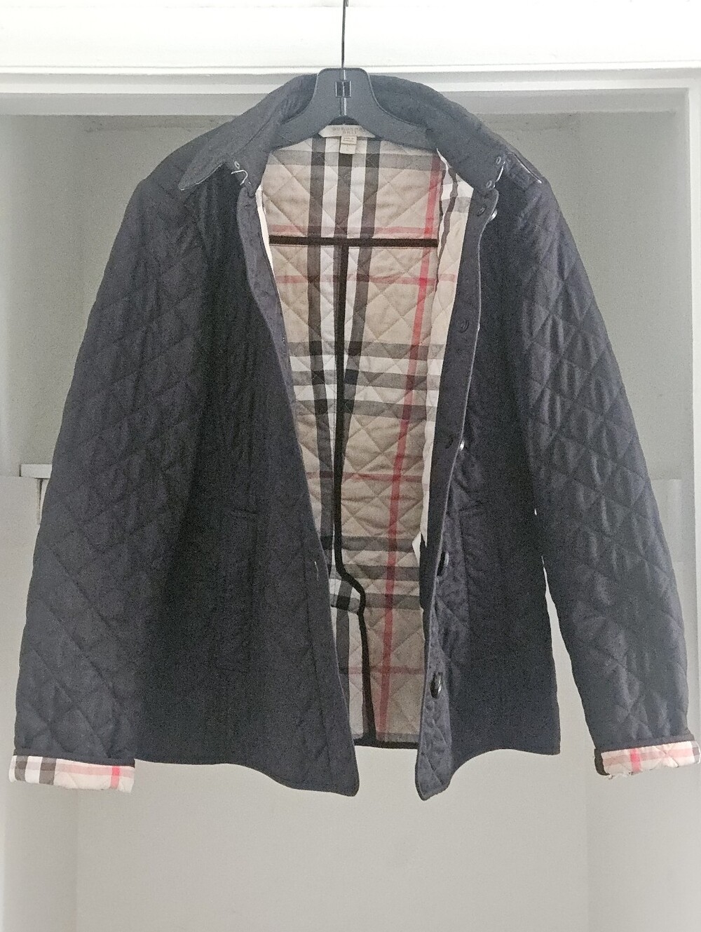 BURBERRY BRIT QUILTED BUTTON FRONT DOWN JACKET LARGE - Picture 3 of 9